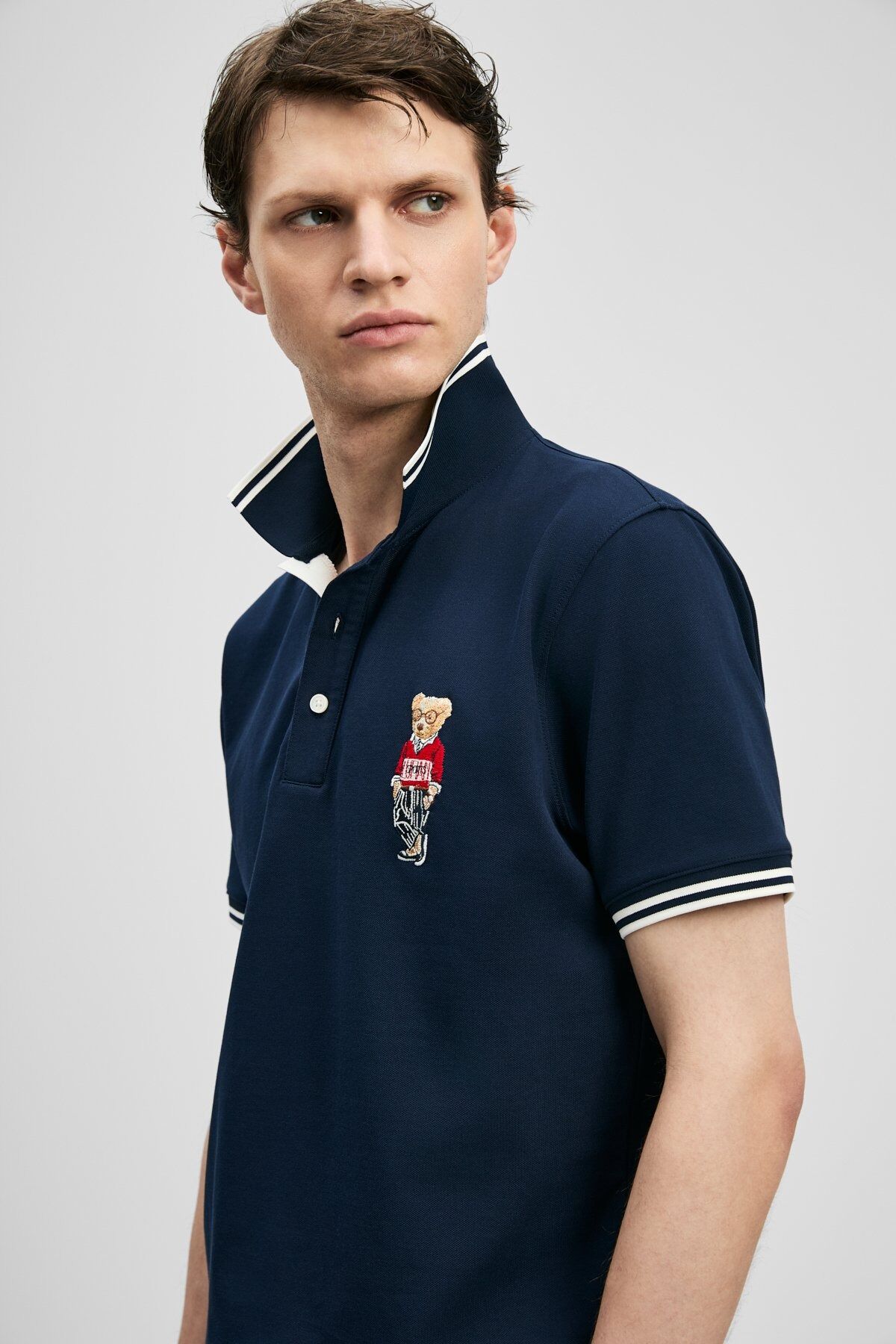 Lufian Brady Smart Erkek Polo Tişört 111040245 Lacivert - 3XL
