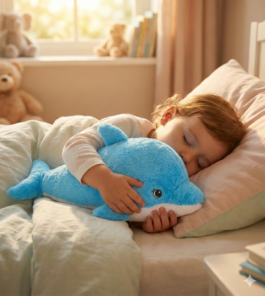 Zoopurr Pets Sevimli Mavi Yunus Balığı Peluş Oyuncak Uyku Arkadaşı