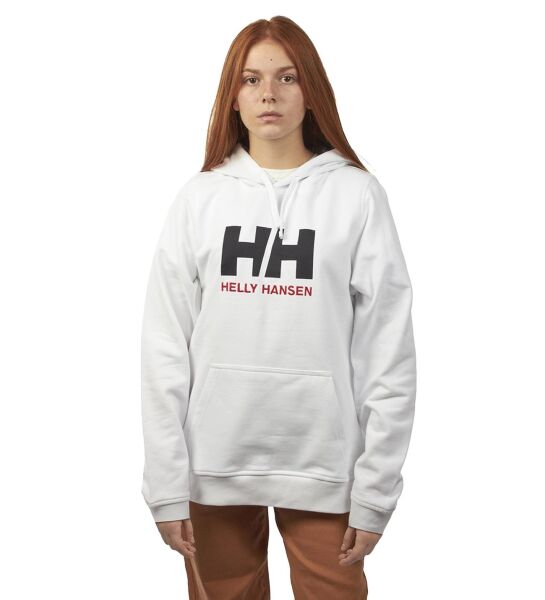 HELLY HANSEN W Logo Kapişonlu Kadın Hoodie Sweatshirt Beyaz - S