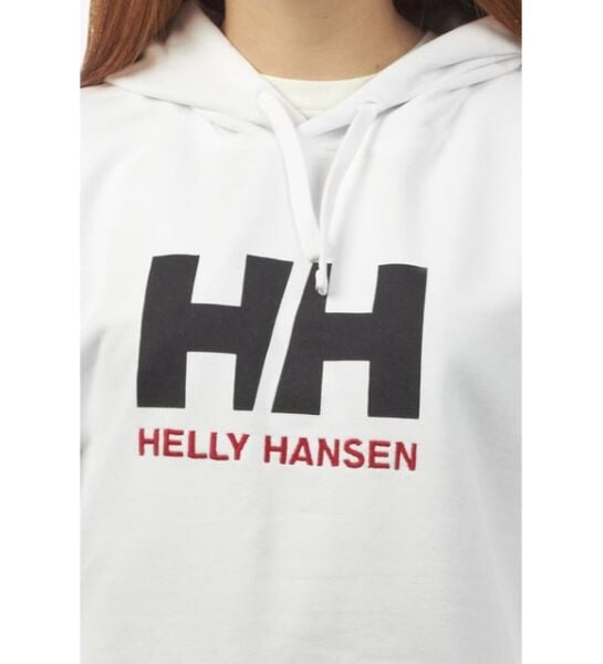 HELLY HANSEN W Logo Kapişonlu Kadın Hoodie Sweatshirt Beyaz - S