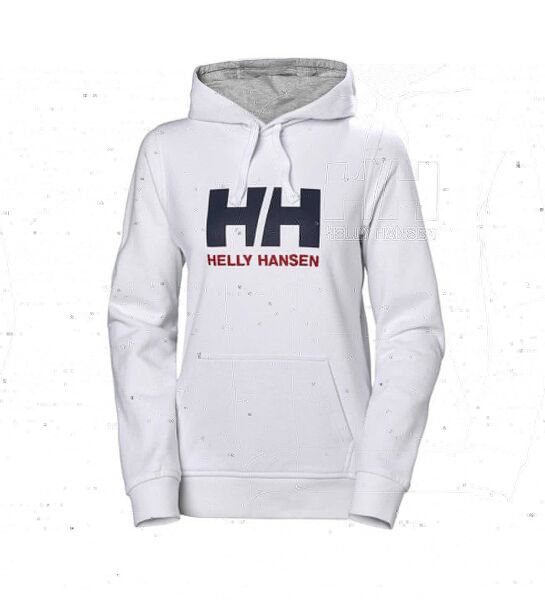 HELLY HANSEN W Logo Kapişonlu Kadın Hoodie Sweatshirt Beyaz - S