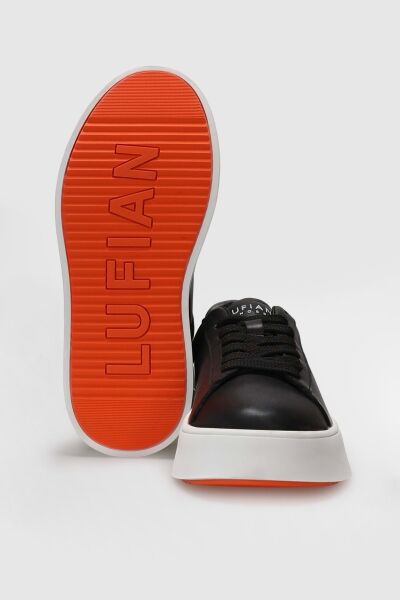 Sneaker Erkek Deri Ayakkabı SİYAH Beyaz - 41