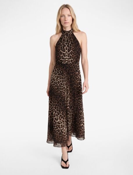 Koton Bej Desenli Elbise 6Sak80103Uw 42 - Bej