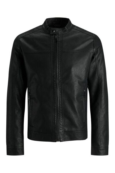 Jack & Jones Jjewarner Jacket Noos Siyah Erkek Deri Ceket 12182461