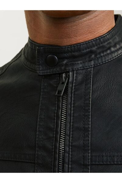 Jack & Jones Jjewarner Jacket Noos Siyah Erkek Deri Ceket 12182461