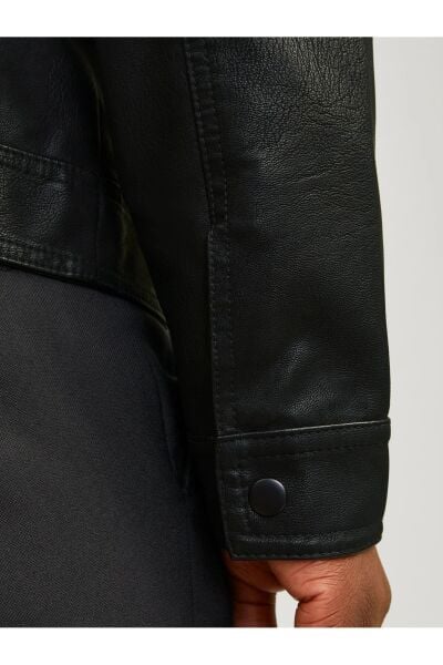 Jack & Jones Jjewarner Jacket Noos Siyah Erkek Deri Ceket 12182461