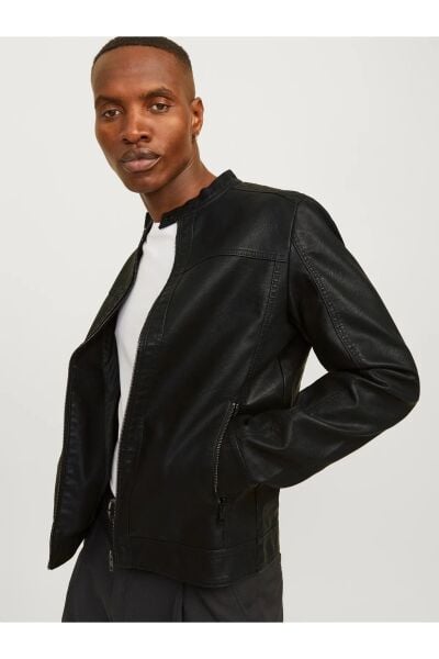 Jack & Jones Jjewarner Jacket Noos Siyah Erkek Deri Ceket 12182461