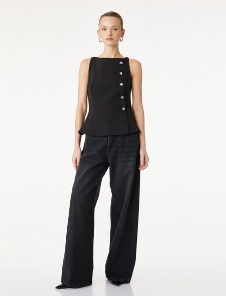 Koton Siyah Yelek 6Sak60190Pw Siyah - 44