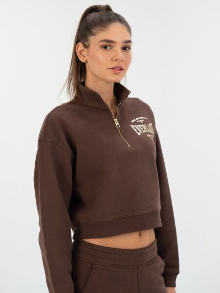 Everlast Bronx NYC Kahverengi Kadın Sweatshirt M - Beyaz