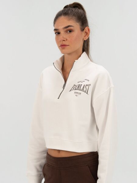 Everlast Bronx NYC Kahverengi Kadın Sweatshirt M - Beyaz