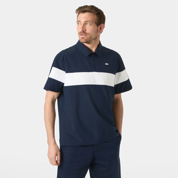 HELLY HANSEN Erkek Tişört LEVANTE QD 1/2 ZIP SS POLO T SHIRT HHA.54612 S - Navy