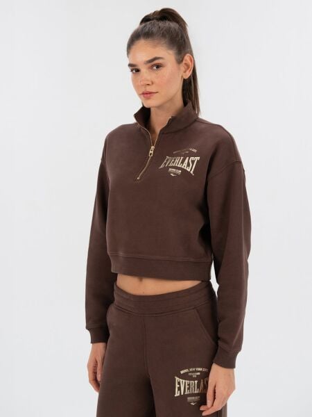 Everlast Bronx NYC Kahverengi Kadın Sweatshirt XS - Çikolata