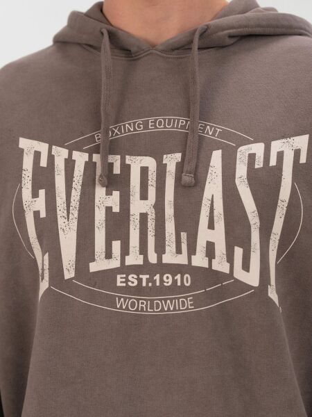 Everlast Authentic Boxing Oversize Koyu Vizon Erkek Kapüşonlu Sweatshirt XL - Koyu Vizon