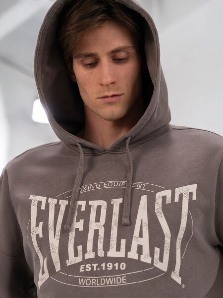 Everlast Authentic Boxing Oversize Koyu Vizon Erkek Kapüşonlu Sweatshirt XL - Koyu Vizon