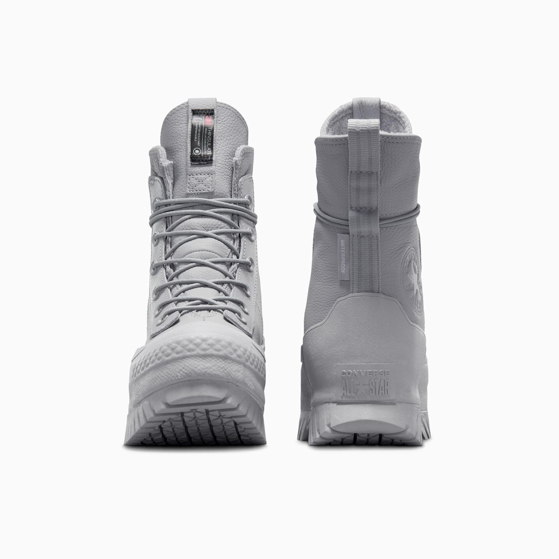 Converse Chuck Taylor All Star Lugged Unisex Gri Deri Platform Bot Gri - 37
