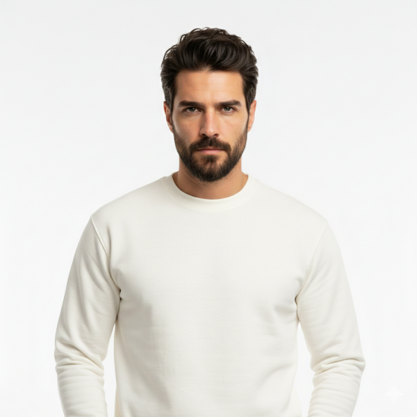 Privilege Pamuklu Sweatshirt Bisiklet Yaka Standart Rahat Kalıp (Regular Fit) Erkek/Kadın/Unisex XXL - Ekru