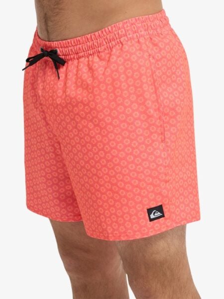 Quiksilver Stretch Printed Volley 16'' (EQYJV04021) Erkek Deniz Şortu S - Hot Coral - Plaid_2