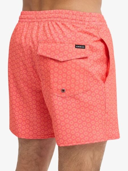Quiksilver Stretch Printed Volley 16'' (EQYJV04021) Erkek Deniz Şortu S - Hot Coral - Plaid_2