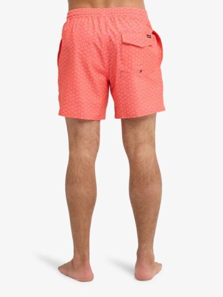 Quiksilver Stretch Printed Volley 16'' (EQYJV04021) Erkek Deniz Şortu S - Hot Coral - Plaid_2