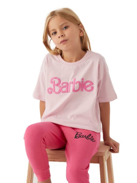 Barbie Barbie Kız Çocuk T-Shırt Süprem  Kumaş Pembe - 7-8
