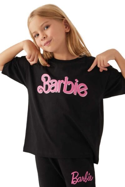 Barbie Barbie Kız Çocuk T-Shırt Süprem  Kumaş Siyah - 6-7
