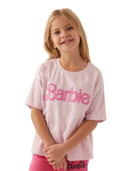 Barbie Barbie Kız Çocuk T-Shırt Süprem  Kumaş Pembe - 7-8