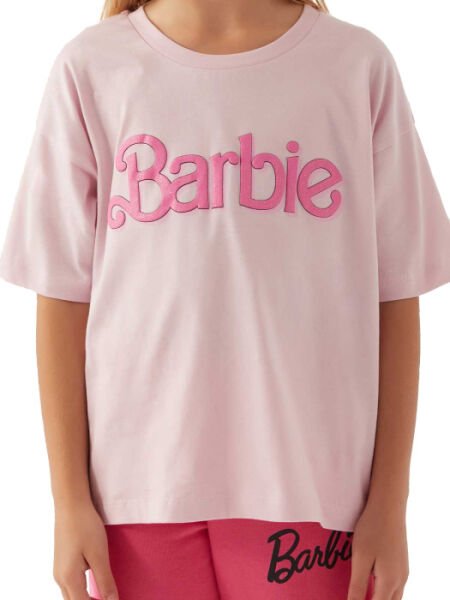 Barbie Barbie Kız Çocuk T-Shırt Süprem  Kumaş Pembe - 7-8