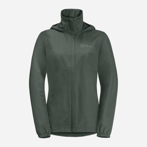 Jack Wolfskin  Kadın Mont Stormy Poınt 2L Jkt W 1111202 Koyu Yeşil - XS