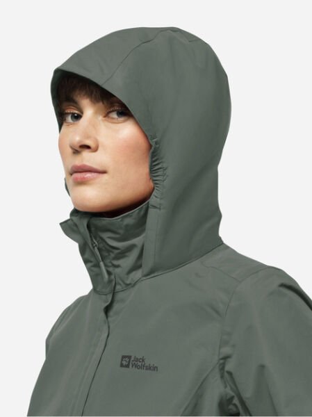 Jack Wolfskin  Kadın Mont Stormy Poınt 2L Jkt W 1111202 Koyu Yeşil - XS