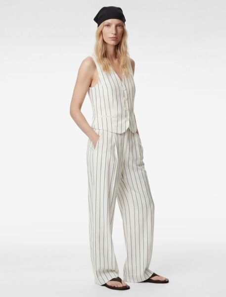 Koton Lacivert Çizgili Yelek 6Sak20029Pw Lacivert - 42