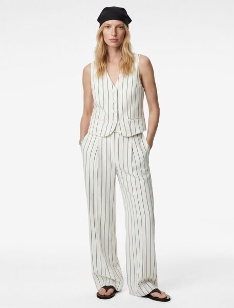 Koton Lacivert Çizgili Yelek 6Sak20029Pw Lacivert - 42