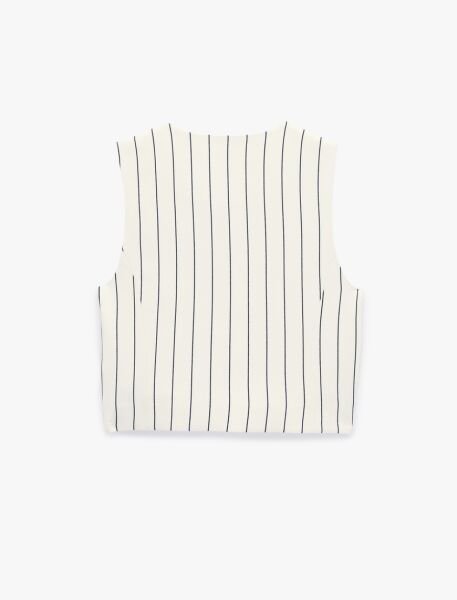 Koton Lacivert Çizgili Yelek 6Sak20029Pw Lacivert - 42