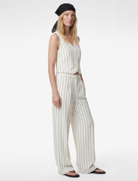 Koton Lacivert Çizgili Pantolon 6Sak40124Pw Lacivert - 42