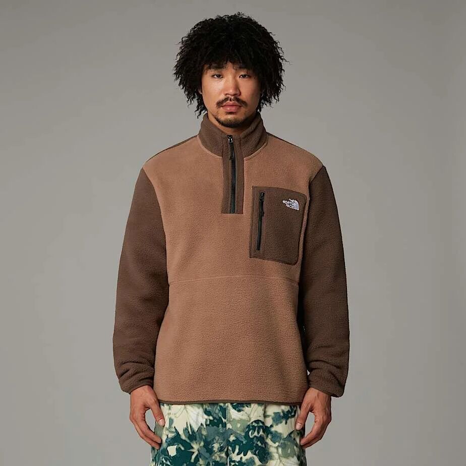 The North Face M Yumiori 1/4 Zip Erkek Polar Sweatshirt Kahverengi - XL