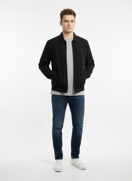 GAMP GÖMLEK YAKA BOMBER CEKET Siyah - XXXL