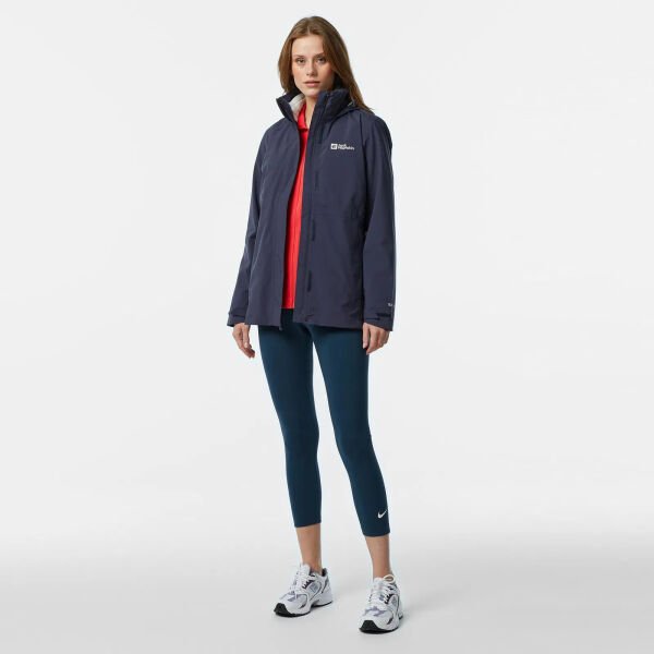 Jack Wolfskin ROTWAND 3IN1 JKT W Kadın Mont Lacivert - L