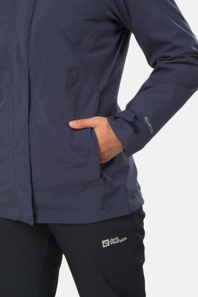 Jack Wolfskin ROTWAND 3IN1 JKT W Kadın Mont Lacivert - L