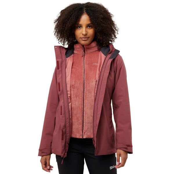 Jack Wolfskin ROTWAND 3IN1 JKT W Kadın Mont Kırmızı - S