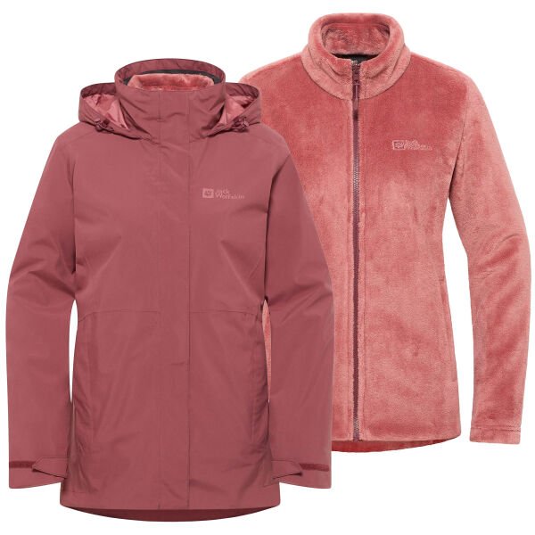 Jack Wolfskin ROTWAND 3IN1 JKT W Kadın Mont Kırmızı - S