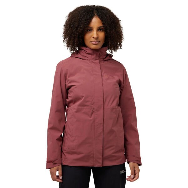 Jack Wolfskin ROTWAND 3IN1 JKT W Kadın Mont Kırmızı - L