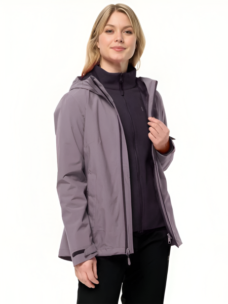 Jack Wolfskin MOONRISE 3IN1 JKT W Kadın Mont Gri - XS