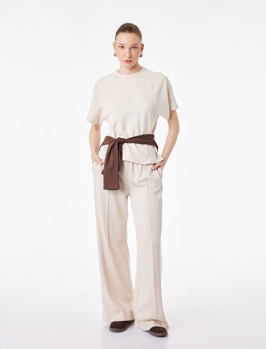 Koton Bej Tişört 6SAK50264EK XXL - Bej