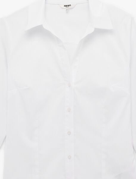 Koton Beyaz Gömlek 6Sak60206Uw Beyaz - 44