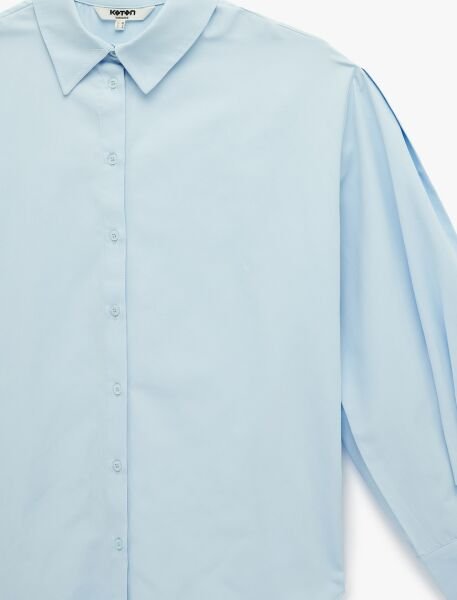 Koton Açık İndigo Gömlek 6Sak60208Uw 44 - İndigo