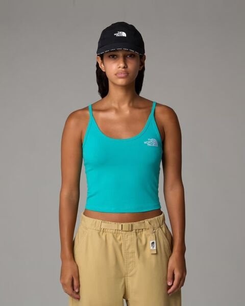 The North Face W Simple Dome Slim Crop Tank Kadın T-Shirt Mavi - XS