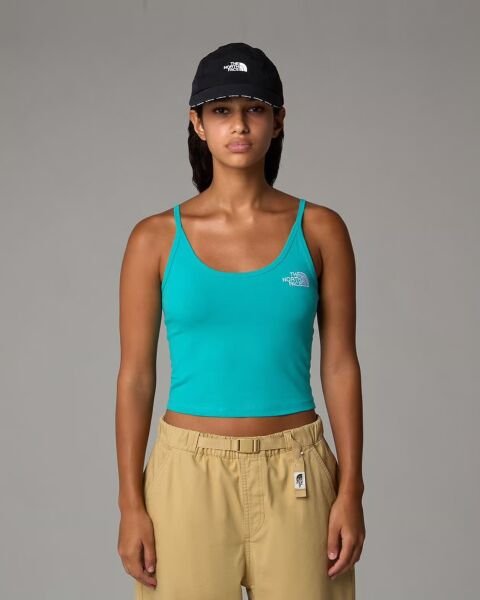 The North Face W Simple Dome Slim Crop Tank Kadın T-Shirt Mavi - XS