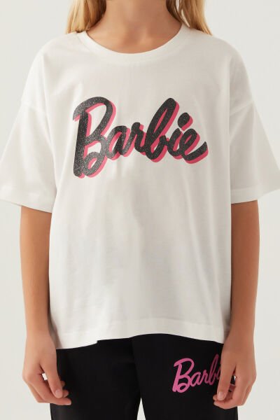 Barbie Barbie Kız Çocuk T-Shırt Süprem  Kumaş Krem - 3-4