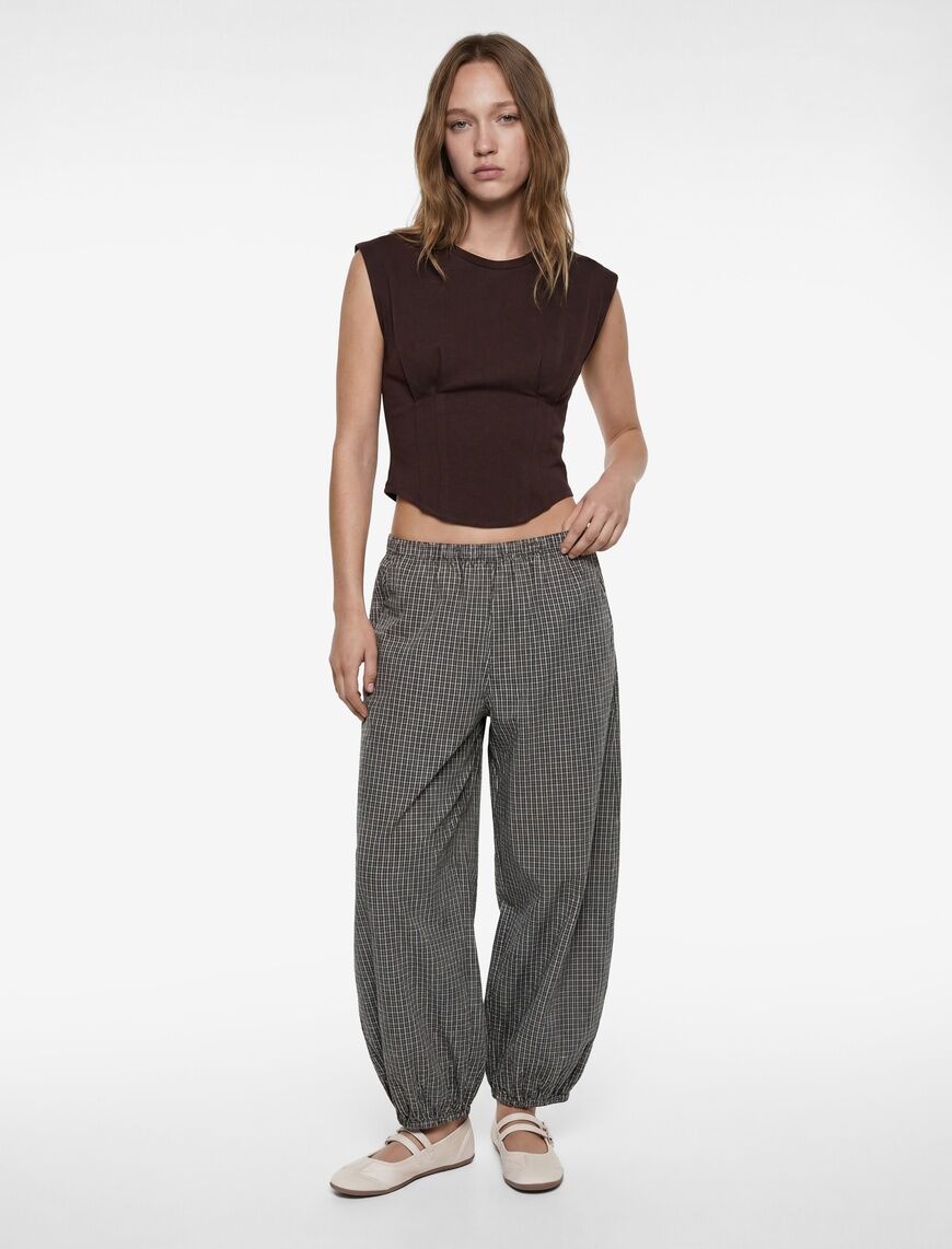 Koton Kahverengi Tişört 6SAL10197IK Kahverengi - XS