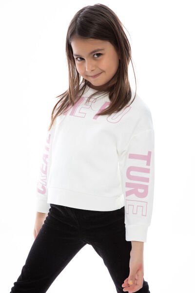 Rolypoly Kız Çocuk Sweatshirt 7-8 - Krem
