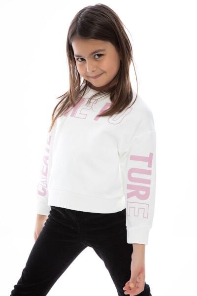 Rolypoly Kız Çocuk Sweatshirt 7-8 - Krem